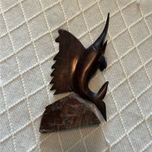 Wooden Carved Swordfish Sculpture Statue Handmade Merlin Fishing Rustic‎ Cabin